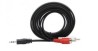 VCOM Cable 2x RCA Macho - 3.5mm Macho, 3 Metros, Negro