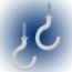 PAR DE GANCHOS CUP HOOK VINYL BCO 1-1/2 PULGADA 61421 ULTRA