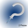 PAR DE GANCHOS CUP HOOK VINYL BCO 1-1/2 PULGADA 61421 ULTRA