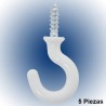GANCHO CUP HOOK VINYL BLANCO 5 PK ULTRA.