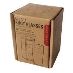Shot glasses con funda de cuero Kikkerland Shots glasses Gris