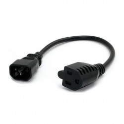 StarTech.com Cable de Poder NEMA 5-15R - C14 Coupler, 30cm, Negro