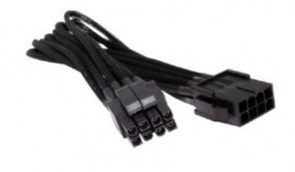 Aerocool Cable de Poder 8-pin Macho - 8-pin Hembra, 40cm, Negro