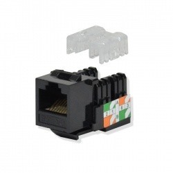Logico Jack de Red Cat5e, RJ-45, Negro