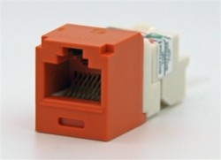 Panduit Jack de Red Cat6 de 8 Posiciones, RJ-45, Naranja