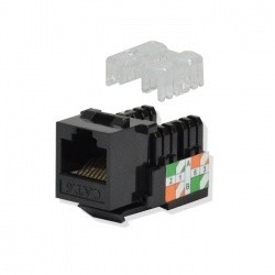 Logico Jack de Red Cat6, RJ-45, Negro
