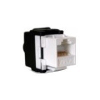 Enson Jack de Red Cat6a, RJ-45, Negro/Blanco