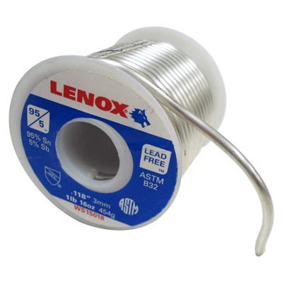 SOLDADURA EN CARRETE 95/5 1lb LENOX.