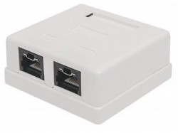 Intellinet Caja Cat5e Gigabit Ethernet, 2x RJ-45, Blanco