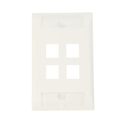 TE Connectivity Placa para Pared 4 Puertos, Blanco