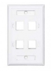 ConduNet Placa de Pared de 4 Puertos, Blanco