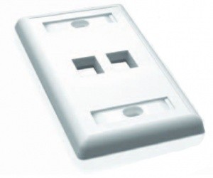 3M Placa Estándar de Pared, 2 Puertos, Blanco