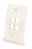 3M Placa Estándar de Pared, 4 Puertos, incluye 1 Módulo Ciego, Blanco