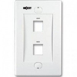 Nexxt Solutions Placa para Pared Doble, RJ-45, 2 Salidas, Blanco