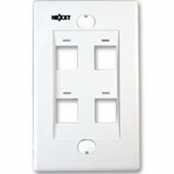 Nexxt Solutions Placa para Pared Cuádruple, RJ-45, 4 Salidas, Blanco