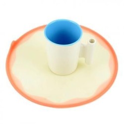 Pad Térmico Circular para Cocina-Beige con Rojo