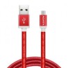 CABLE PARA ANDROID REFORZADO DE CARGA RAPIDA 2.4A ROJO AMUCAL-100CMK-CRD