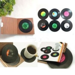 6 PORTAVASOS MINI DISCO DE VINYL