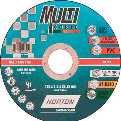 DISCO CORTE MULTI-CORTE 41/2x3/36x7/8 pulgadas 66252842093 NORTON.