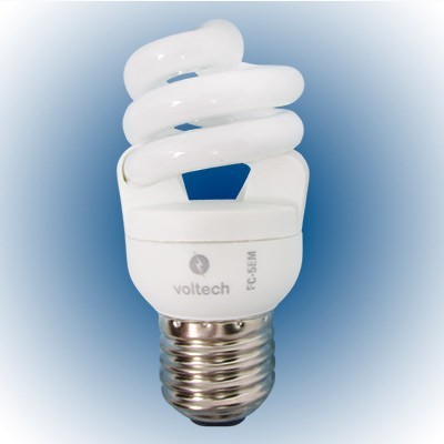 FOCO AHORRADOR 48201 ESPIRAL MINI 5W CALIDA VOLTECH.