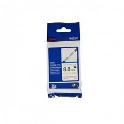 Cinta Brother HSE-221 Negro sobre Blanco, 8.8mm x 1.5m