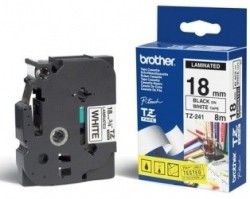 Cinta Brother TZ-241 Negro sobre Blanco, 18mm x 8m