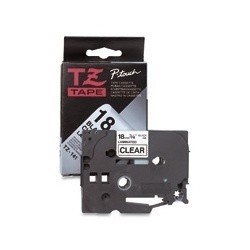 Cinta Brother TZ-S241 Negro sobre Blanco, 18mm x 8m