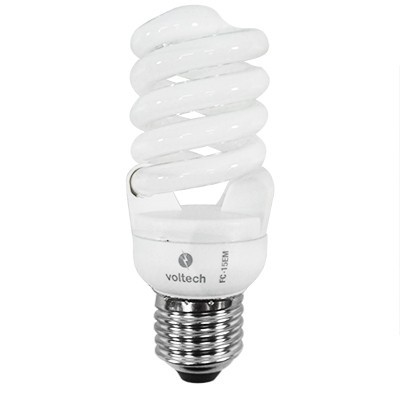 FOCO AHORRADOR ESPIRAL MINI 15 WATTS LUZ CALIDA VOLTECH
