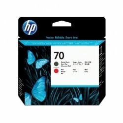 Cabezal HP 70 Negro Mate/Rojo