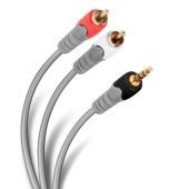 Cable Steren 3.5Mm Macho A 2X Rca Macho Reforzado 3.6 Metros Gris 284-050