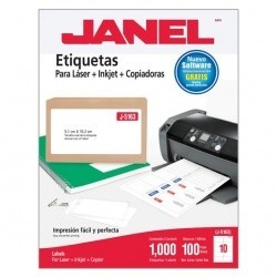 Janel Paquete de 600 Etiquetas Blancas de 85x102mm