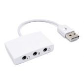 Convertidor Brobotix Usb-A 3X Puertos Para Audífonos Y Micrófono Blanco