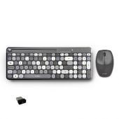 Kit Teclado Y Mouse Acteck Creator Chic Colors Mk475 Inalambrico Con Receptror Usb 2.4 Ghz Gris