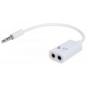 Adaptador 3.5Mm - Audio/Microfono Manhattan, Color Blanco, 354561