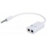 Adaptador 3.5Mm - Audio/Microfono Manhattan, Color Blanco, 354561