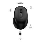 Mouse Acteck Optimize Ergo Mi470 1600Dpi 2 Botones Ergonómico Inalámbrico Usb Negro Ac-934145