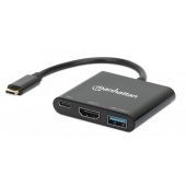 Docking Station Manhattan 3 En 1 Usb-C A Hdmi, Usb-A Y Pd Superspeed De Hasta 5 Gbps 130622