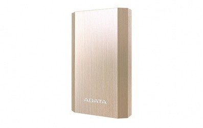 Cargador Portátil Adata Power Bank AA10050, 10.050mAh, Dorado