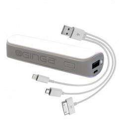 Cargador Portátil Ginga PowerBank con Cable 3 en 1 para iPhone 4/5,...