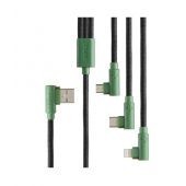 Cable 3 En 1 Hune Usb-A Macho - Micro Usb / Usb-C / Lightning 1.2M Verde At-Acc-Ca-319-Bos