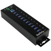 Hub Concentrador Industrial Startech.Com 5000 Mbit/S Usb 3.0 De 10 P Negro St1030Usbm
