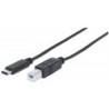 Cable Usb Manhattan Usb C A Usb B Macho 2M 354950