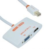 Cable Adaptador Ovaltech Premium 2 En 1 Mini Displayport Macho - Hdmi / Vga Hembra Blanco Ovmdp-2En1