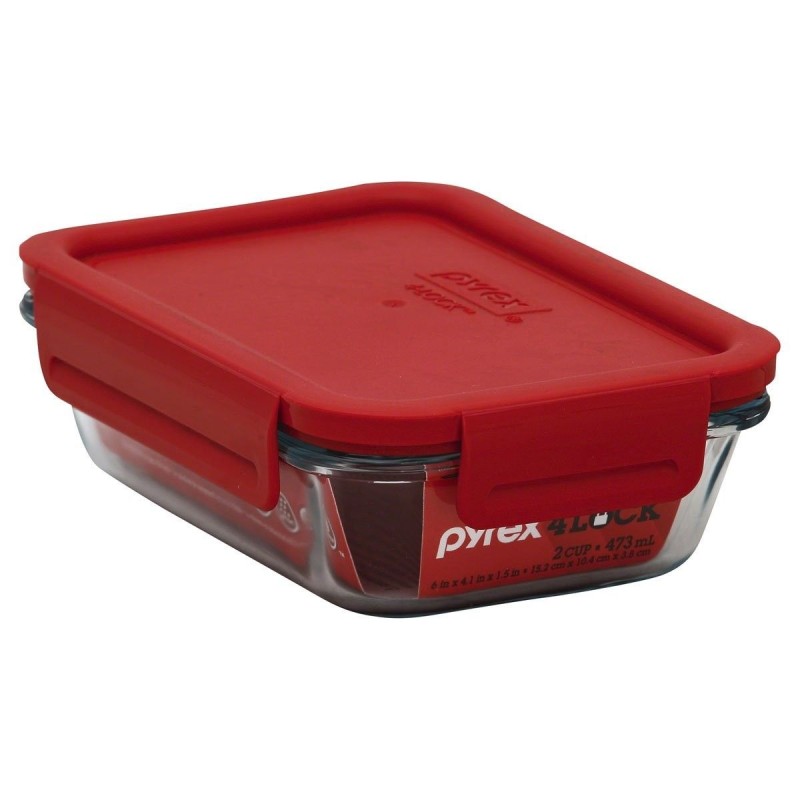 Refractario Rectangular Pyrex 4-Lock 2 Tz 473 Ml 11186 Pyrex