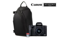 Cámara CANON M50 con Lente EF-M 15-45mm, Mochila 100S, Tarjeta32GB  y Curso ABC Vlogger