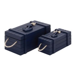 Set de 2 Cajas de Madera Azules