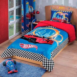 Edredon Borrega Roja Hot Wheels Racing Individual