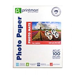 Papel PRINTMAN 8.5X11 Mate Doble Cara 100H
