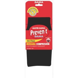 Calcetin Preven-t Dama Mediana Compresion Chica Negro