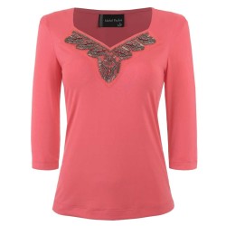 Blusa Aplicación en Cuello Michel Rene